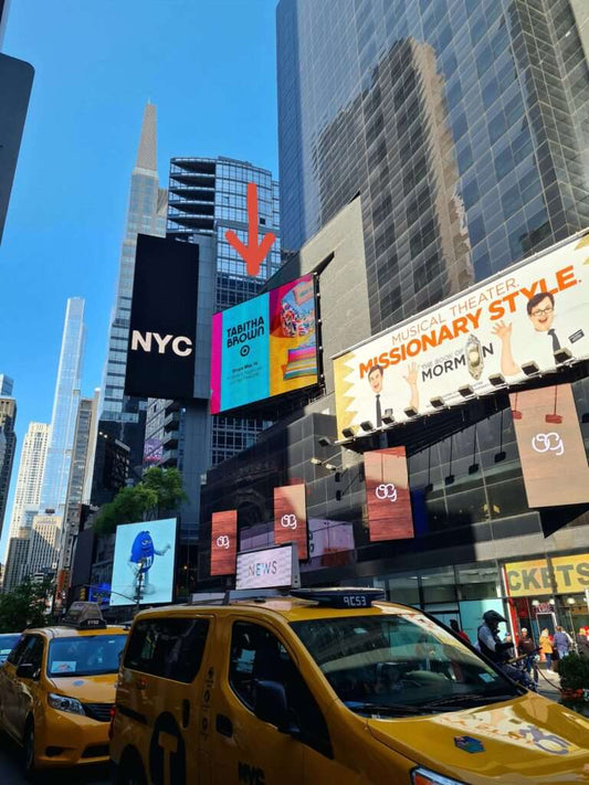 Publicidad en el monitor de Times Square. Campaña de 1 día