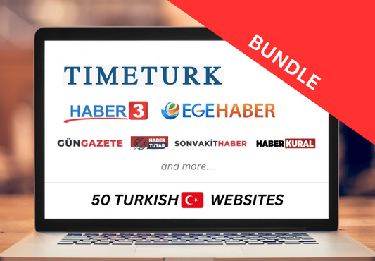 Distribución de artículos en 50 sitios web turcos (Timeturk, Haber3, EgeHaber, etc.)